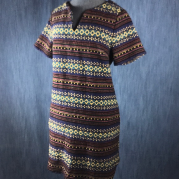 ELLISON Women's M Woven  Dress Tribal pattern BoHo - Picture 2 of 8